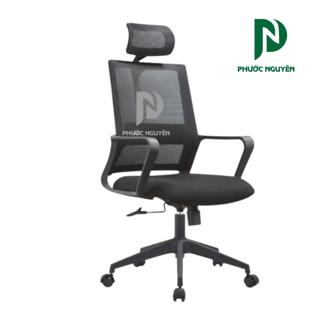 Ghế xoay lưng lưới có tựa đầu, chân nhựa- 5004