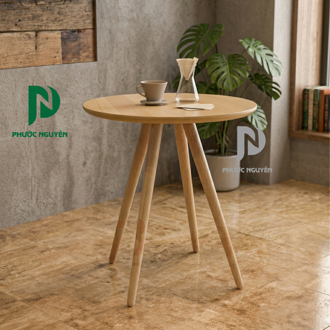 Bàn cafe mặt gỗ- 001