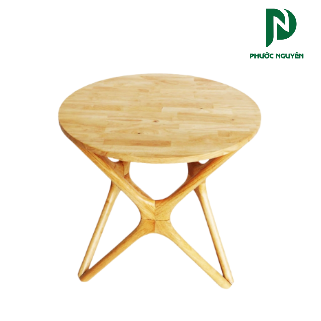 Bàn cafe mặt gỗ chân sao - 002